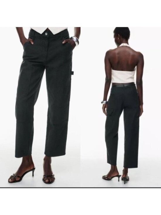 Wilfred Free Pants - Aritzia Wilfred Free Brennan Womens Size 2 Black Cargo Carpenter Utility Pants